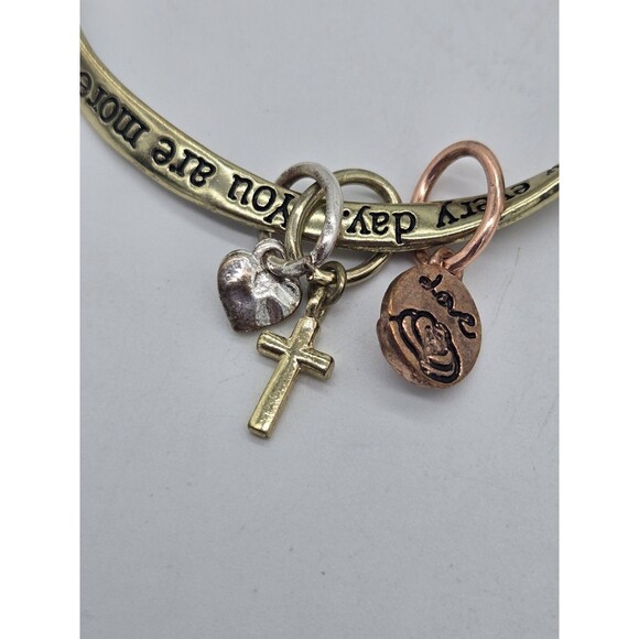 Mom Mobius Twist Bangle Bracelet Charms Inspirational Message Mother Drive Safe - Picture 7 of 9